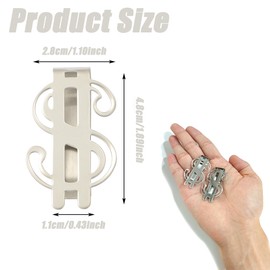 ZAHD 2 x men's money clips, money clip, ultra thin metal money clip, money clip for cash, business card, credit card, silver, NO