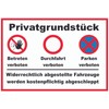 Tin Sign 20 x 30 cm Curved Private Property Car