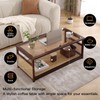 Welnow Rattan Coffee Tables for Living Room, Modern 2-Tier Coffee
