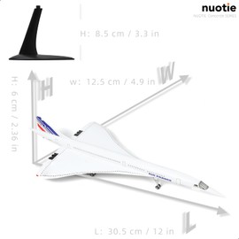 NUOTIE Concorde Airplane Model Pre-Build Diecast Aircraft Model Kits Aircraft Simulation Model Display Model Collection or Gift (1/200 Air France)