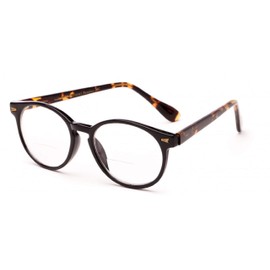 The Actor BIFOCAL Unisex Round Reading Glasses, Readers for Men and Women, Black and Tortoise +1.25