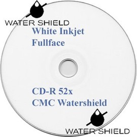 Pack of 50 WATERSHIELD Semi-Gloss CD-R80 700MB 52X Inkjet Printable Full Face White Top cdr hub printable spindle 50 pack EAN 0806473161411