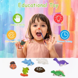 Linstyle Children's Painting Set Craft Set, 3D Dinosaur Kit Arts and Crafts Set for Children, Creative Activity DIY Toy Gift for Boys & Girls Age 6+