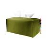 Rectangle Tissue Box Cover Green - Normal Size Leather Rectangular
