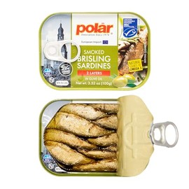 MW Polar Smoked Brisling Sardines, Wild Caught, in Olive Oil, 3.52-Ounce (Pack of 1)