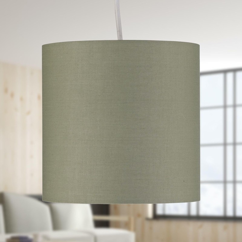firstchoicelighting Set of 2 Sage Green Cotton Fabric Table Lamp
