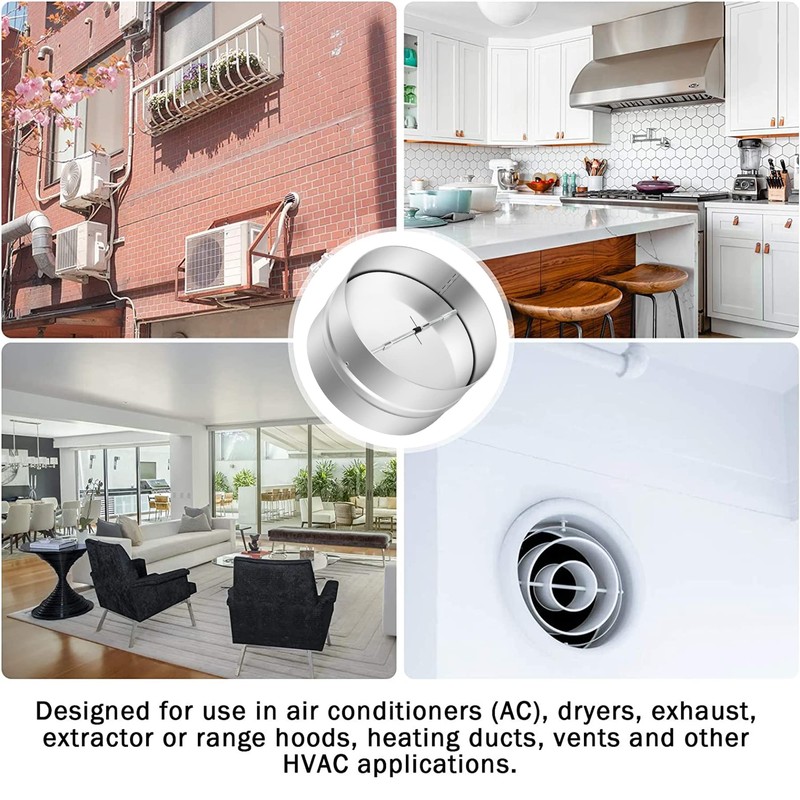 2 Pcs 6 Inch Draft Blocker Backdraft Damper Duct Draft