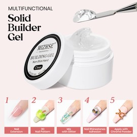 MIZHSE Solid Builder Gel: Non-Sticky 3D Nail Sculpting Gel with U V Lamp for 3D Nail Art Carving、Modeling and Nail Extension Soak Off U V/LED Nail Art Salon Home DIY