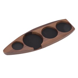 Wooden Coffee Tamper Holder Coffee Tamper Mat Stand Coffee Maker Support Storage Base Walnut Small for 51mm/2.0in 53mm/2.1in