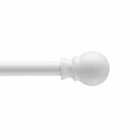 Kenney - Barra de cortina decorativa Davenport Petite Café de 1/2 pulgada, 28-48 pulgadas, blanca