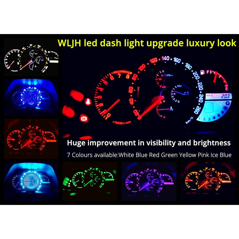 WLJH Bright White Dash Instrument Panel Gauge Cluster Led Light