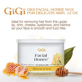 GiGi Facial Honee Wax - Hair Removal Soft Wax for Face and Delicate Skin, 14 oz