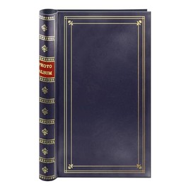 Spiral Bound Photo Album 300 Bi-Directional Memo Pockets Hold 4x6 Photos, Navy Blue