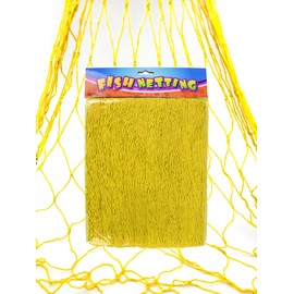 Zugar Land Colorful Cotton Yellow Fish Net (6 Ft x 15 Ft) Nautical Pirate Hawaiian Luau Fisherman Fishman Mermaid Decoratinve Fishing Netting. Hang Your Pictures. Wall Decor (Yellow)
