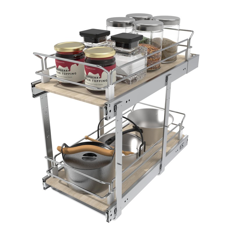2 Tier Pull Out Cabinet Organizer 11" W X 22"