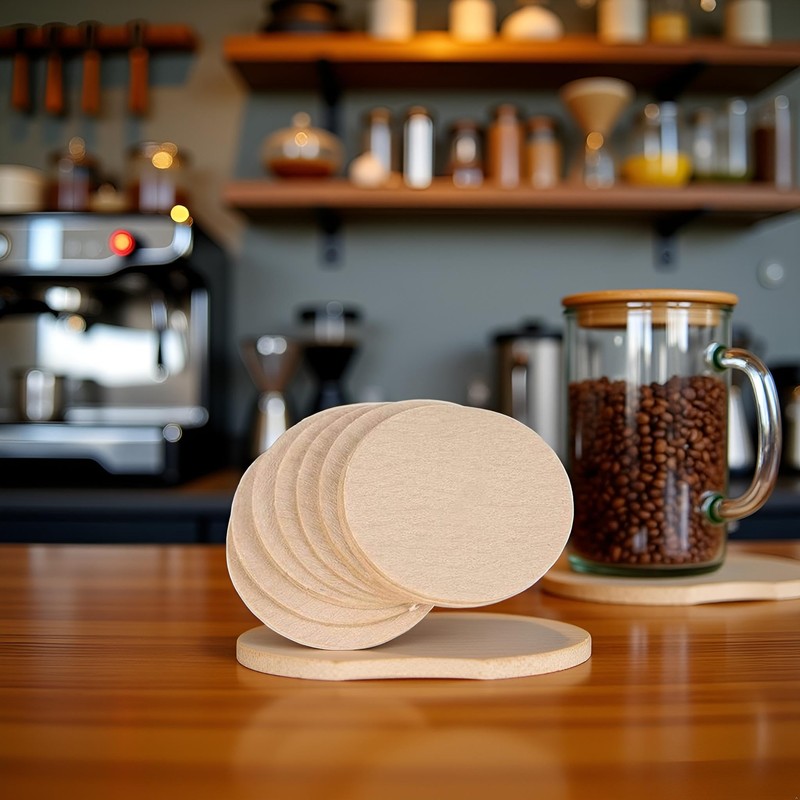 100 Pcs No.6 Coffee Filter Moka Pot Filter Paper, Coffee