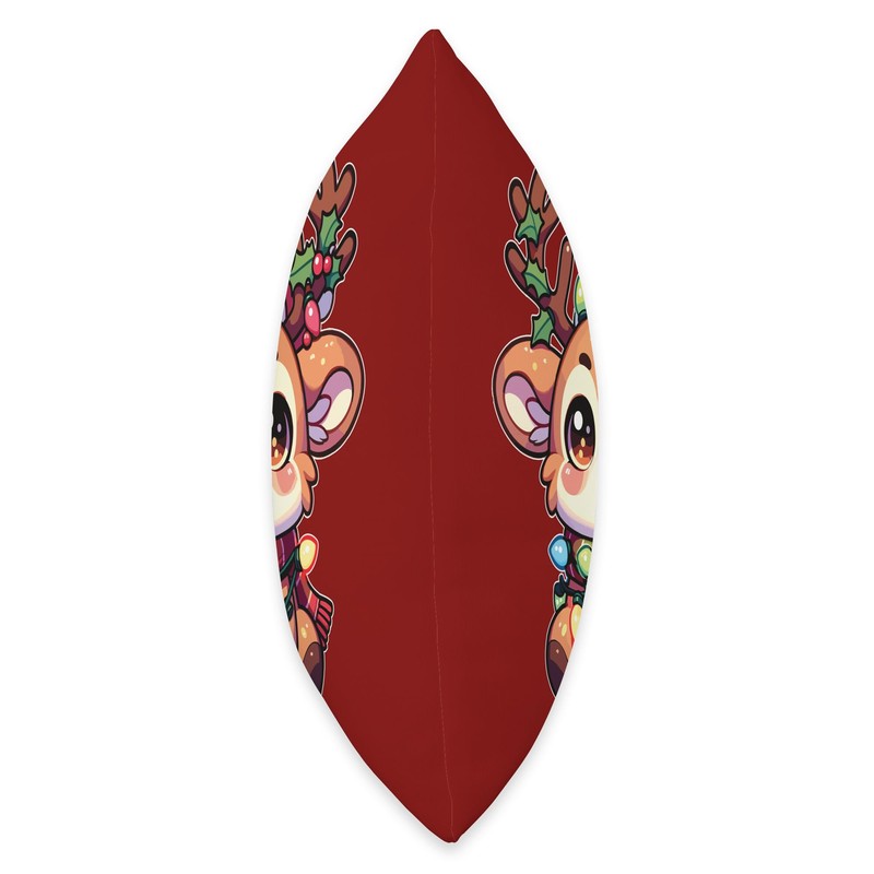 Christmas Hat Christmas Fairy Lights Reindeer Throw Pillow