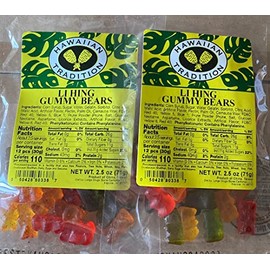 (Pack of 2) Hawaiian Tradition Li Hing Gummy Bears 4 Oz. Bag
