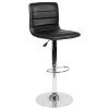 Pemberly Row 25" to 33" Striped Bar Stool in Black