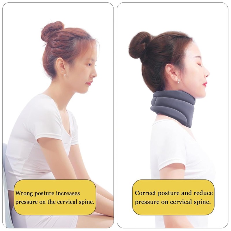Neck Support, Lightweight and Soft Adjustable Cervical Collar, Prevention of