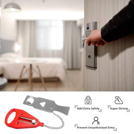 Portable Door Lock for Home and Travel Safety, Travel Lock, Airbnb Lock, Childproof Security Lock, Suitable for Home, Hotel, Living Security Device (Portable Lock 1.0, 1, Count)