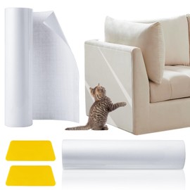 YAYODS 2 Rolls Cat Scratch Furniture Protector 11.8x157 Inch Couch Protector from Cat Claws, Self Adhesive Clear Anti Scratch Tape for Furniture Sofa Corners Door Walls