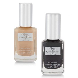 karma organic Beautiful Colors – Combination Natural Nail Polish-Non-Toxic Nail Art, Vegan and Cruelty-Free Nail Paint (Colors Used: Christian Gray and Vinyl)