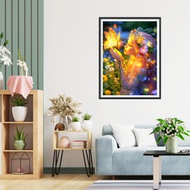 QQYRHN 5D Fairy Butterfly Diamond Painting Kit for Adults Beginners Dreamland Diamond Art Kits Complete DIY Fantasy Diamond Embroidery Set Perfect for Relaxation and Decoration 30 x 40 cm