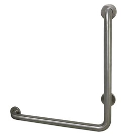 Kingston Brass GBL1224CSL8 24"x 24" L-Shaped Grab Bar - Left Hand, Brushed Nickel