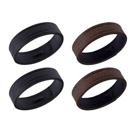 ANNEFIT Watch Bands Keeper, 4PCS Leather Watch Straps Replacement Loops 20mm (Black+Dark Brown)