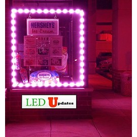 LEDUPDATES 20ft Storefront super bright Magenta pink LED Light module S 5630 with UL 12v 3 Amps AC Power