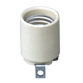 Leviton Medium Base, One-Piece, Keyless, Incandescent, Unglazed Porcelain Lampholder, 3152-8, White