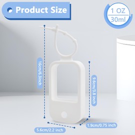 FUNAUPGO Silicone Case Compatible with Touchland Hand Sanitizer Spray (Fit for Power Mist or Glow Mist 1 FL OZ) Hand Sanitizer Holder Protective Case with Silicone Keychain for Travel Backpack - White