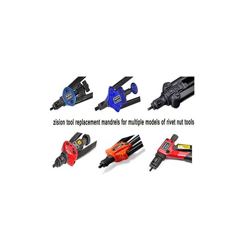 zision tool 4Pcs Rivet Nut Tool Replacement Mandrel （3/8-16、5/16-18、1/4-20、10-24）