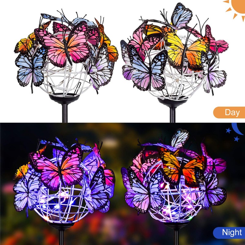 Doingart Outdoor Solar Garden Lights - 2 Pack Solar Powered