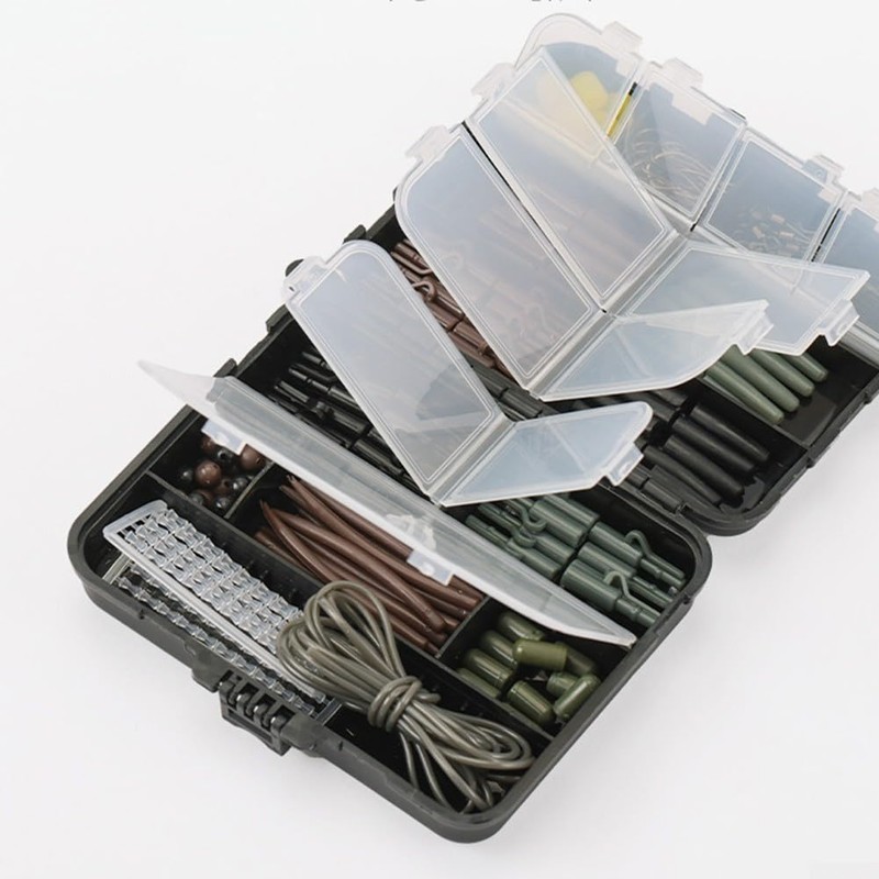 Premium Carp Fishing Rigs Set, 173-Piece Tackle Box Kit with