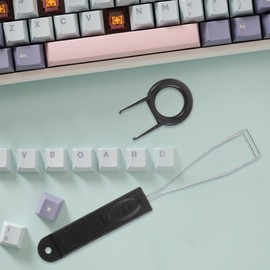 Kisangel Extractor de Teclas Mecánico de Metal 4 Piezas con Cepillo Limpiador para Mantenimiento y Desmontaje de Teclados Mecánicos, Herramienta para Quitar Interruptores y Tapas, Kit