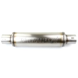 TOTALFLOW 20219N Notched Ends Straight Through Universal Exhaust Muffler | 409 Stainless Steel | 3 Inch Inner Diameter Inlet/Outlet