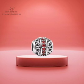 Minimalist Charm Jewelry Red Heart Birthstone Charm, Heart Charm, Silver Charm, Gift For Women