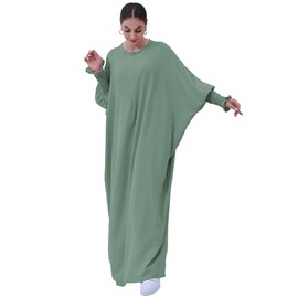 Zofocy Muslim Prayer Abaya Islamic Women Lightweight Maxi Dress Long Sleeve Ladies Dubai Kaftan