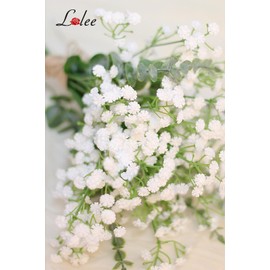 LELEE Baby's Breath Artificial Flowers - 30 PCS Babys Breath Flowers with Eucalyptus Stem Bulk - Real Touch Fake Gypsophila Bouquets for Wedding Decor, Party Arrangements, Home Decoration, DIY Crafts