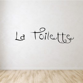 La Toilette Wall Decals Stickers, Black, 60"