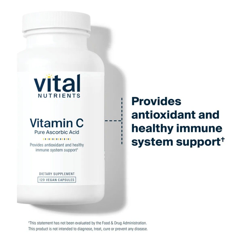 Vital Nutrients Vitamina C 1000mg Pura, 120 Cpsulas