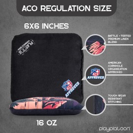 Play Platoon ACO Tournament Series Pro Cornhole Bags Set of 8 Regulation Professional Corn Hole Bean Bags - Competition Weight - Dual Slick and Stick - 4 Bronco & 4 Desert Skull