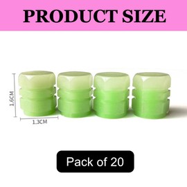 MEXRUMI Car Valve Caps, Pack of 20, Luminous Car Valve Caps, 5 Colours, Universal Fluorescent Tyre Valve Caps, ABS Plastic Tyre Valve Caps, Glowing In Dark For Bicycle Motorcycle