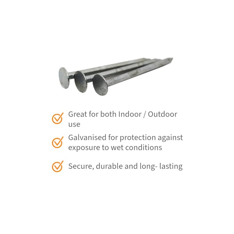Galvanised Clout Nails Extra Large Head - 15mm (Pack of