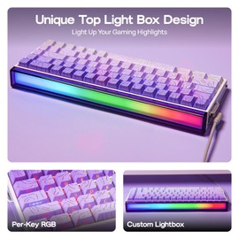 EPOMAKER Aula Hero68 HE Wired Magnetic Gaming Keyboard, 0.01mm Adjustable Actuation, Rapid Hall Effect Switch, 8kHz Polling, 5-Layer Sound Dampening, RGB Box & Backlight (Purple)