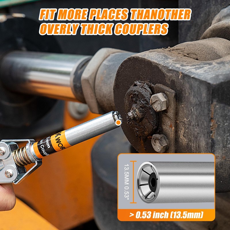 THINKWORK Grease Gun Coupler Set, Double Handle Extra Reach Strong