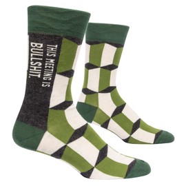 Blue Q Socks, Men's Crew, This Meeting is Bulls--t Size 7-12