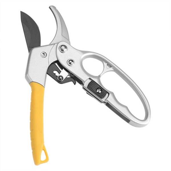 Ratcheting Bypass Pruning Shears Pruning, Anvil Groove Design, Reinforced Design